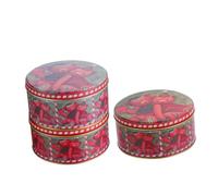 Mikikit 3 Pièces Boîtes à Biscuits Métalliques Rondes avec Couvercles Étanches de Boîtes de Rangement Compactes pour Gâteaux et Snacks pour et Voyages