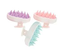 Mikikit 3 pièces Brosse à Shampooing Gommage Manuel pour Types de Cheveux Matériaux Doux et Confortables Usage Sec et Humide