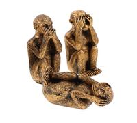 Mikikit 3 Pièces Figurines de Singes Résine Sculptures Animales Symboliques Ne Voir Entendre Dire pour Décoration de Bureau et Salon Ornements Miniatures Élégants Résine pour Étagère ou