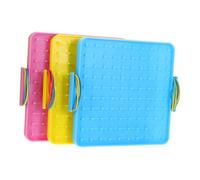 Mikikit 3 pièces Géoplanche Montessori Double Face pour Élèves Outil Pédagogique Mathématique et Facile à Nettoyer Couleurs Pastel pour Apprentissage Élémentaire