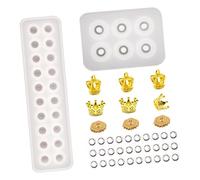 Mikikit 3 pièces Moule Silicone pour Pendentifs Boules Moule Suspendu Réversible pour Bijoux DIY Accessoires Artisanaux Non-adhésifs et Réutilisables