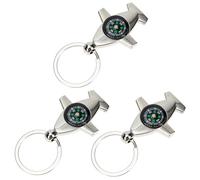 Mikikit 3 Pièces Porte-clés Accessoire Créatif et Délicat Boussole en Alliage de Zinc Argenté Avion Pratique et Facile à Porter pour Valise ou Mallette