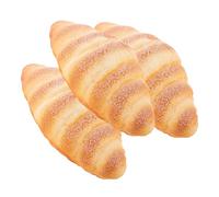 Mikikit 3 Pièces Simulation Bread Set Realistic Faux Food Decor Lightweight Croissant Models for Bakery Window Display and Photography Props