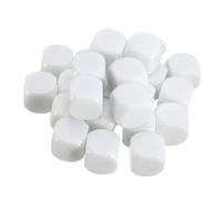 Mikikit 30 Dés Carrés Blancs à Six Faces de 16 MM Vierges et Brillants en Acrylique Robuste Cubes Personnalisables pour Jeux Bricolage et Loisirs Créatifs