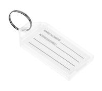 Mikikit 30 Étiquettes Porte-clés Blanches Couvercle Rabattable, Étiquettes Numérotées en Plastique, Porte-clés D’identification pour Bureau, Hôtel et Bagages, Titulaire de Nom Pratique