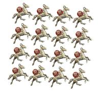 Mikikit 30 Pièces Alloy Horse Pendants Zodiac Charms Lucky Wealth Amulet For DIY Phone Keychain Bag Decorations