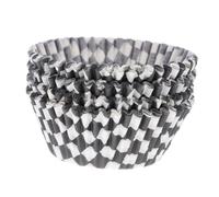 Mikikit 300 pièces Lot de Caissettes à Cupcakes Papier Noir et Blanc Liners Résistants et Élégants pour Pâtisserie pour Mariages et Anniversaires
