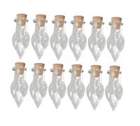 Mikikit 32pièces Bocaux Verre avec Bouchon Liège Mini Bouteilles pour Bricolage Décorations Et Messages Petits Flacons Forme De Larme