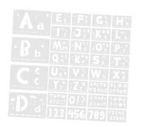Mikikit 36 pièces Set Pochoirs Peinture Lettres et Chiffres Réutilisables Plastique pour Projets Créatifs DIY Alphabets et Numéros pour Décoration Journaux Carnets et Scrapbooking