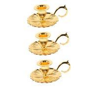 Mikikit 3pièces Bougeoir Vintage Métal Support De Bougie Pilier Décoratif pour Table Centre De Table Élégant pour Mariages Et Fêtes Ambiance Chaleureuse Et Accueillante
