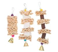 Mikikit 3pièces Jouets à Mâcher pour Oiseaux Tissée Accessoires pour Perruches Et Perroquets Jouets Suspendus Amusants pour Volatiles