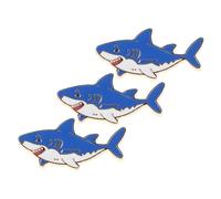 Mikikit 3pièces Lot De Broches Requin Émail Motif Créatures Marines Pour Manteau Ou Robe Accessoires Amusants Thème De Océan