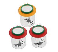 Mikikit 3Pièces Loupe Observation Insectes pour Coffret Éducatif Transparent Lentilles et Outil Exploration Plein Air pour Imagination