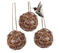 Mikikit 3pièces Nid Suspendu pour Oiseaux Extérieur Matériel De Nidification pour Ornithologues Amateur Décoration Jardin Patio