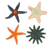 Mikikit 4 Étoiles de Mer Décoratives en PVC Solide, Lot de 4 Pièces, Jouets Animaux Marins Réalistes pour Décoration Maison et Fête Plage