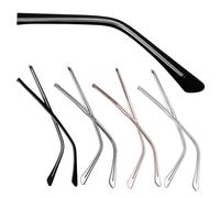 Mikikit 4 paires Branches de Remplacement pour Monture Lunettes Légères et Durables Accessoires de Remplacement pour Branches de Lunettes Kit Multicolores Transparent Noir Rose Doré Gris