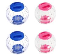 Mikikit 4 Pièces Boule Exercice Transparente pour Hamster et Gerbille Roue Silencieuse Portable pour Petits Animaux Observation