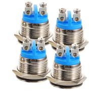Mikikit 4 pièces Bouton Poussoir Sonnette Porte Filaire Remplaçable Kit Auto Réarmement Robuste pour Carillon Dentrée Maison