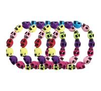 Mikikit 4 Pièces Bracelet Squelette Gothique en Résine Perles de Crâne, Style Punk Créatif, Accessoire pour Fêtes et Performances Hip-hop