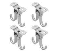 Mikikit 4 Pièces crochet porteuse cintres crochets muraux de salle de bain en acier inoxydable du patio extérieur Silver