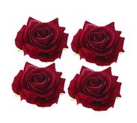 Mikikit 4 Pièces Épingles à Cheveux Fleur Rose Simulée pour Fête Hawaïenne Accessoire Diy Élégant pour