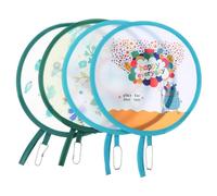 Mikikit 4 Pièces Éventails Ronds Pliables Portatifs Éventail de Poche Cartoon et Ventilateur Pliable Traditionnel Décoratif pour Festivals