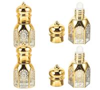 Mikikit 4 pièces Flacon Parfum Rechargeable Flacon Vide Portable pour Huiles Essentielles et Parfum Bouteille Légère de Voyage avec Doseur Précis