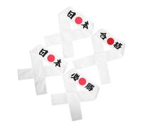 Mikikit 4 Pièces Headbands Japanese Samurai Sweat Wicking Athletic Hair Wraps For Cooking Karate Sports Team Building Events