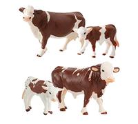 Mikikit 4 Pièces Jeu Éducatif de Modèles Animaux de Ferme Simulation pour Garçon Fille Ensemble de Vaches Miniatures pour Imagination et Apprentissage