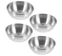 Mikikit 4 pièces Lot de Bols de Sauce Acier Inoxydable Rondes Coupelles à Assaisonnement Polyvalentes pour Sauces et Apéritifs Résistantes et Faciles à Nettoyer Adaptées Maison