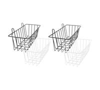 Mikikit 4 Pièces Mangeoire à Foin Suspendu pour Lapins et Petits Animaux Distributeur de Foin Portable et Support Blanc et Noir