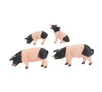Mikikit 4 pièces Mini Pig Model Set Realistic Poultry Decor Toys for Educational Farm Animal Figures for Imaginative Play and Home Decoration