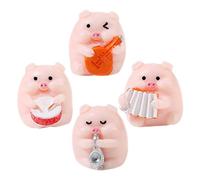 Mikikit 4 pièces Ornements Cochons Miniatures Résine Décorations de Bureau Créatives Figurines de Cochons Musicaux pour Décorations Mignonnes et Artisanales pour Maison et Bureau