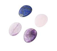 Mikikit 4 pièces Pierre de Préoccupation Naturelle de de Massage Quartz Rose et Lapis pour Lithothérapie et Détente pour Équilibrer Chakras et Esprit
