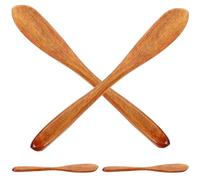 Mikikit 4 pièces Set de Couteaux à Beurre de Noyer Spatules Épandeurs pour Confiture Fromage et Beurre Manche Confortable Ustensiles de Cuisine Polyvalents pour Maison et Restaurant