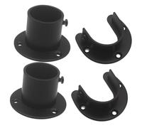 Mikikit 4 pièces Support de Tringle à Vêtements Acier Inoxydable de Supports Muraux pour Pôle de Placard Fixation Robuste pour Salle de Bain Buanderie et Garde Robe Design Élégant