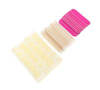 Mikikit 40 Pièces Accessoires Manucure DIY pour Faux Ongles Bâtons en Bois Repousse-Cuticules, Stickers Adhésifs Recto Verso et Limes à Ongles, pour Décoration d'Ongles à Domicile