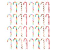 Mikikit 40 Pièces d'Accessoires DIY en Résine Époxy Décoration de Coque de Téléphone Arc-en-Ciel Multicolore Ornement de Noël Candy Cane en Pâte Polymère pour Fêtes et Créations