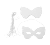 Mikikit 40 pièces Masques Papier à Peindre avec Cordons Masques Mi Visage Blancs DIY pour Garçon Fille Activités Créatives pour Halloween Mardi Gras et Costumées