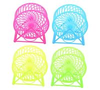 Mikikit 4pcs Roues d'exercice en Plastique Silencieuses pour Hamsters et Petits Animaux Support Solide, Accessoires pour Cages