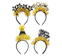 Mikikit 4pièces Bandeaux De Vacances Scintillants à Confettis Pour Nouvel An Accessoires De Fête Serre-têtes Décoratifs Pour Coiffures De Réveillon