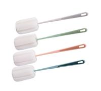 Mikikit 4Pièces Brosse de Nettoyage pour Bouteilles Éponge Longue Manche pour Verres et Tasses Élimine Taches Coins Inaccessibles