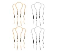 Mikikit 4pièces Lot de Épingles à Cheveux Vintage Forme de U Peignes Décoratifs Métal pour Coiffures Quotidiennes et Mariages Accessoires de Coiffure Rétro