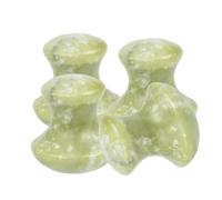 Mikikit 4pièces Masseur Facial Forme De Champignon Ensemble Guasha Jade Outils De Beauté Pour Soin Visage Et Cou Planche De Massage Grattante Pour Visage