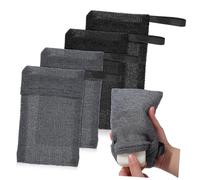 Mikikit 4pièces Pochette Savon Nylon Contenant pour Savonnette Lot de Sac à Savon pour Corps