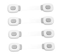 Mikikit 4pièces Verrous de Sécurité pour Meubles Loquets pour Garçon Fille sans Perçage pour Portes Fixation Double Face Robuste et Facile à Retirer