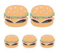 Mikikit 5 Pièces Broche Hamburger Émail Cartoon pour Femmes et Filles Badge Métal pour Pull Col Cardigan Décoration Vêtements Compacte et Pratique