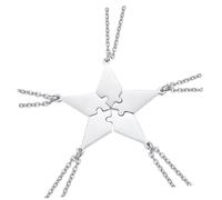 Mikikit 5 pièces Collier Amitié Pendentif Étoile Cinq Branches Acier Inoxydable Symbole Lien Familial et Amical Création avec Chaînes Assorties pour Cadeaux Anniversaire