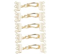 Mikikit 5 pièces Connecteurs de Colliers Cuivre Fermoirs Bijoux Inoxydables pour DIY Bracelets Boucles Oreilles Accessoires Séparateurs Layers Surface Lisse et Facile à Utiliser