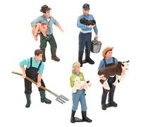 Mikikit 5 pièces Figurines Miniatures de Résine Réaliste pour Décoration de Bureau Modèle Agricole pour Table de Ferme Éducatif et Accessoire Décoratif